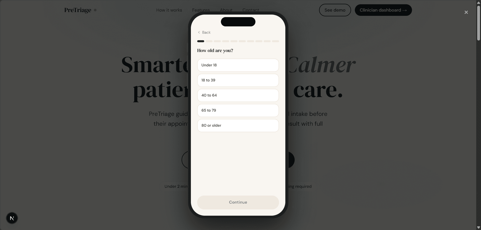 PreTriage screenshot 2