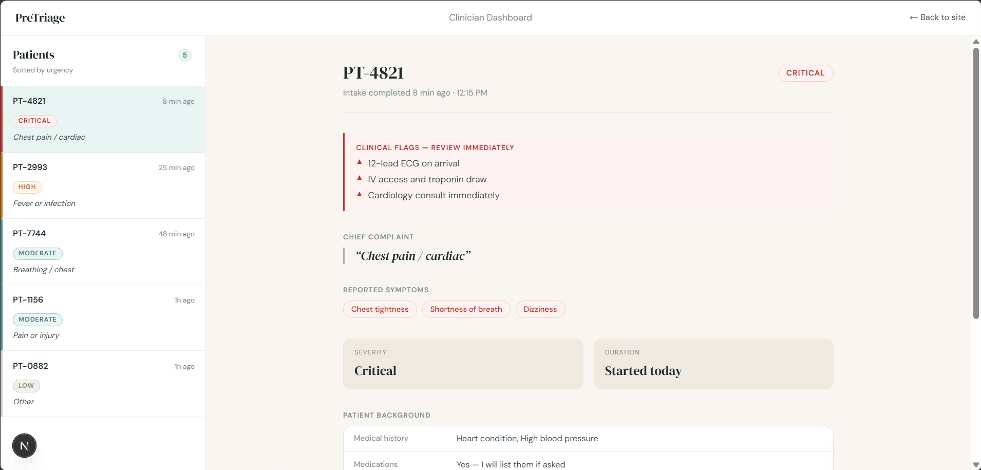 PreTriage screenshot 3
